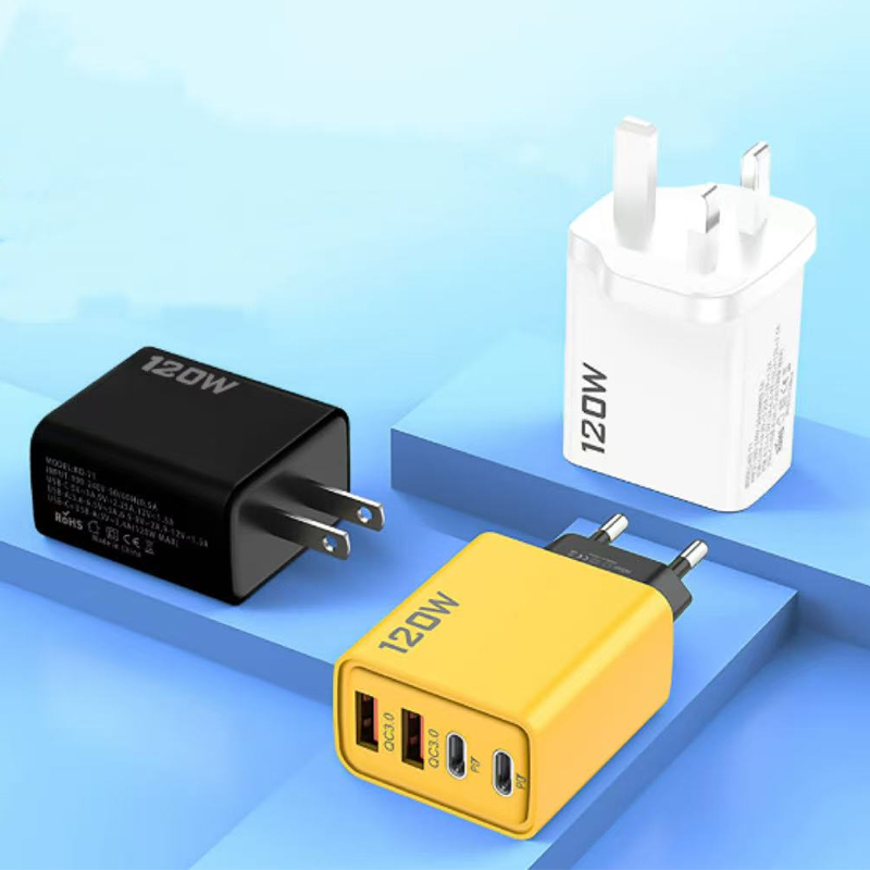 120WPD fast charger, charging head, European, American, and British standards, multi-port USB, Type-C phone charger