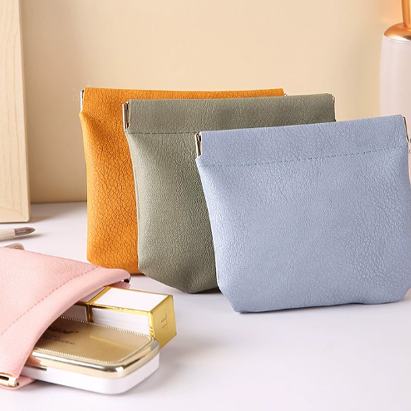 Cosmetic automatic opening and closing storage bag, coin purse, portable earphone miscellaneous item organizing bag, lipstick jewelry bag, protective cover