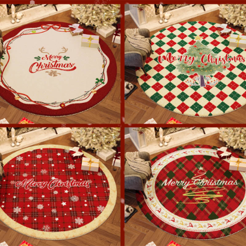 New Year and Christmas style round carpet