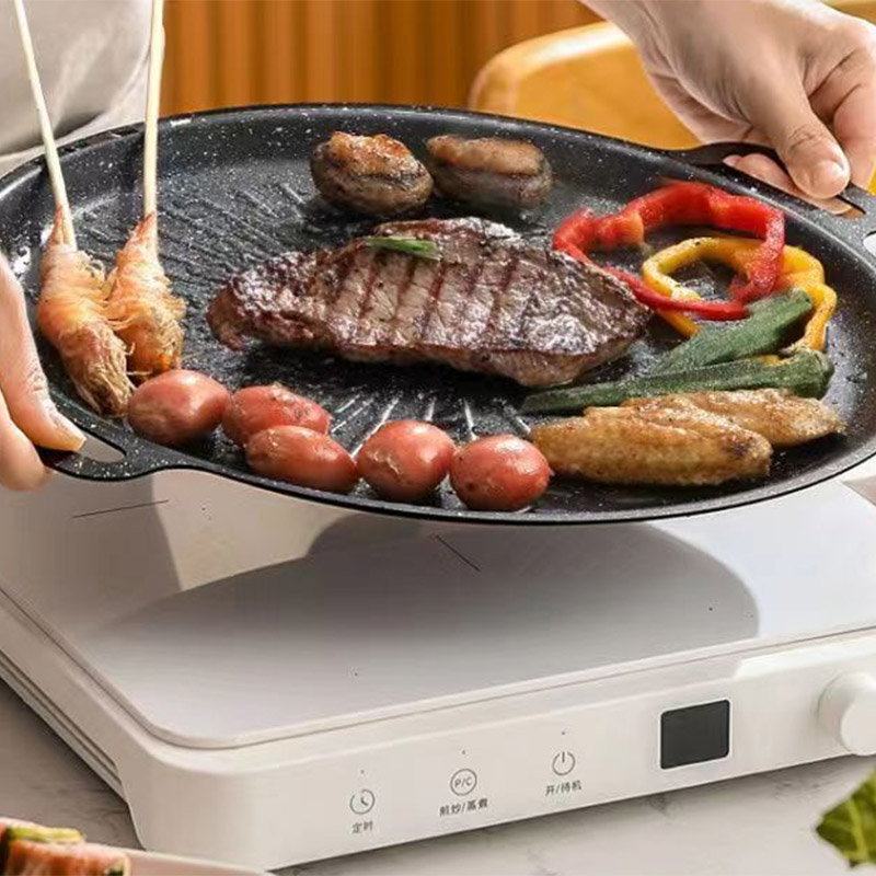 Non-stick iron griddle pan, multi-purpose baking pan