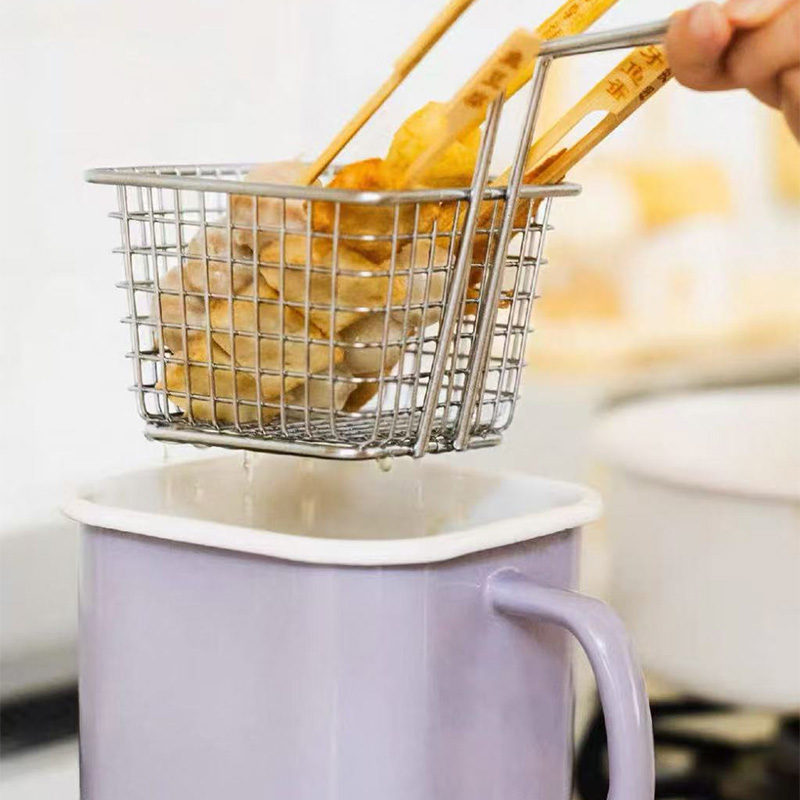 Small enamel mini oil-saving frying pan