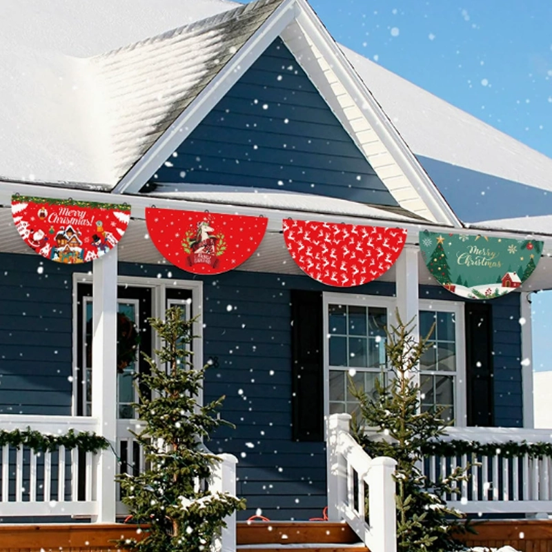 3Christmas half moon flag
