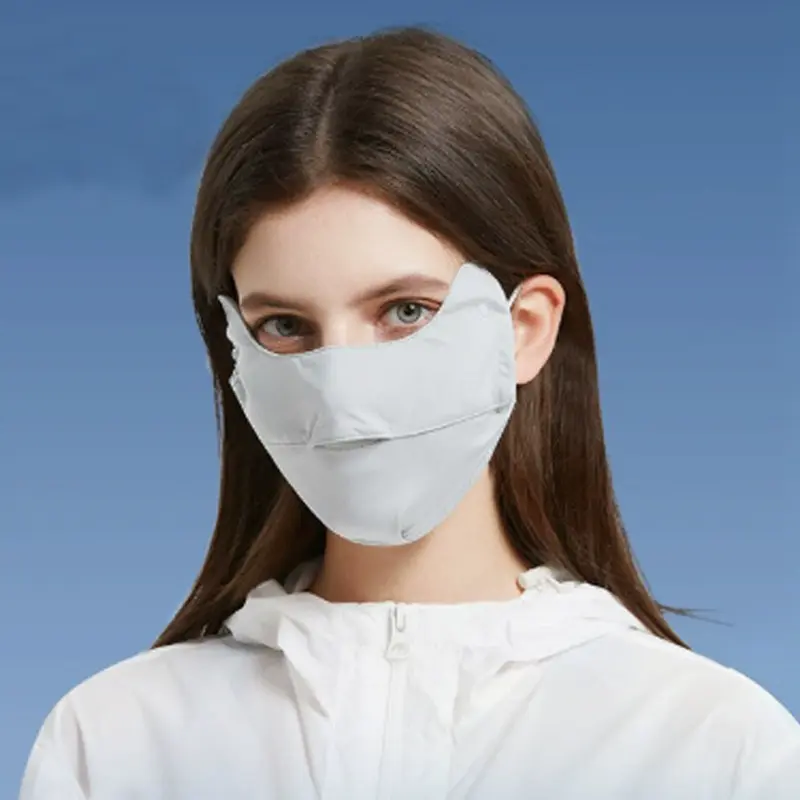 20Women Ice Silk UV Protection Face Mask, Eye Corner Cover 3D Thin Breathable Anti‑Fog Mask