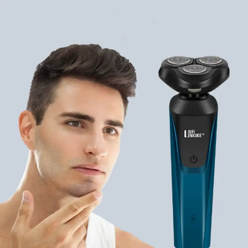 3‑Blade 3‑in‑1 Men’s Electric Shaver Kit, Washable USB Rechargeable Beard Razor