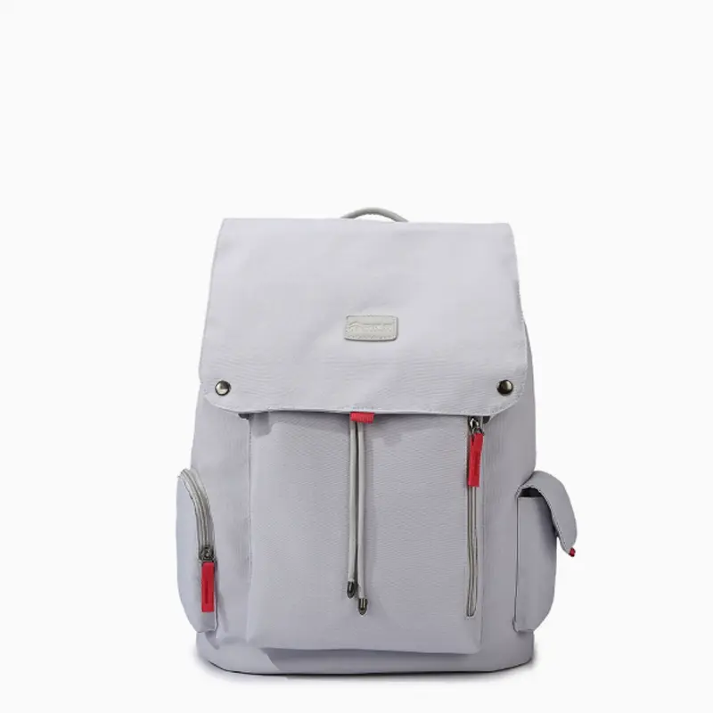 Canvas Laptop Backpack, Large Capacity Drawstring Flap School Travel Rucksack for Men Students